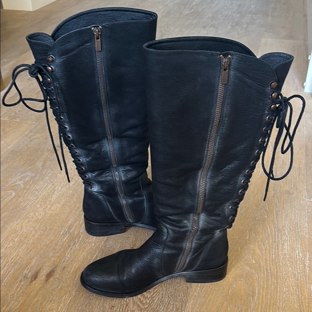 Joie Slow Ride Black Lace Up Boots